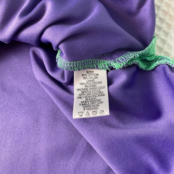 Isaac Mizrahi Live Womens Shirt Large Purple Shell with Green Lace Overlay 2X - Picture 12 of 13